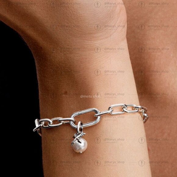 Pandora Pearl & Arrows Mini Dangle Charm - Picture 4 of 6